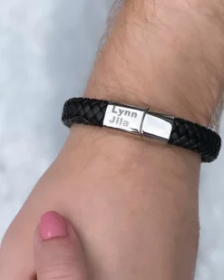 Finaste Leren mannen armband met naam Sale