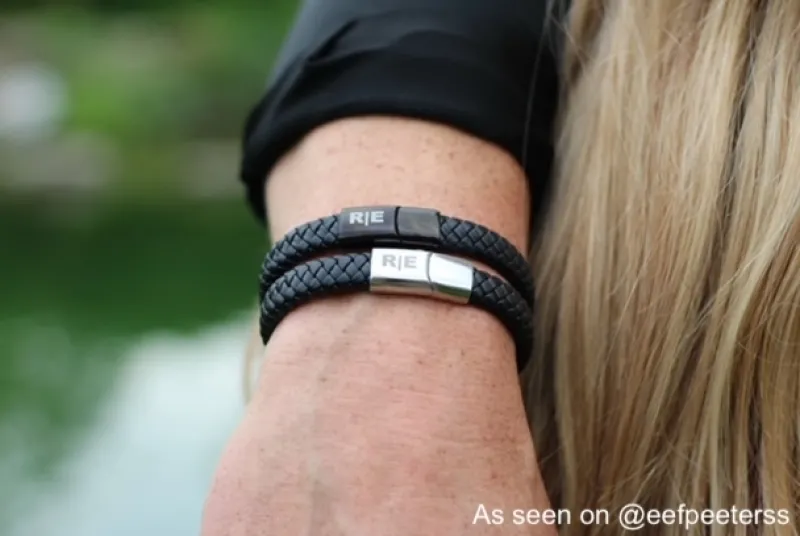 Finaste Leren mannen armband met naam zwart Outlet