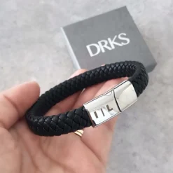 Finaste Leren mannen armband met naam Sale