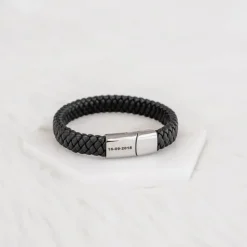Finaste Leren mannen armband met naam Sale