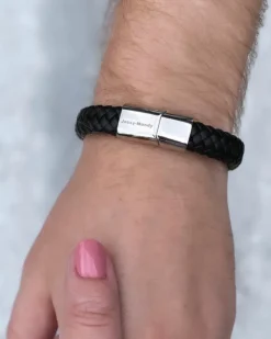 Finaste Leren mannen armband met naam Sale