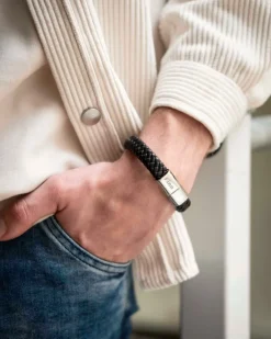 Finaste Leren mannen armband met naam Sale