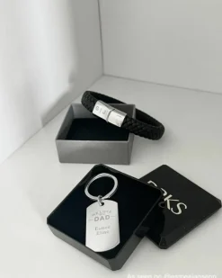 Finaste Leren mannen armband met naam Sale