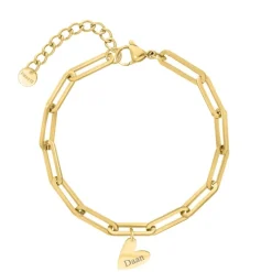 Finaste Letter armband hartje goudkleurig Clearance