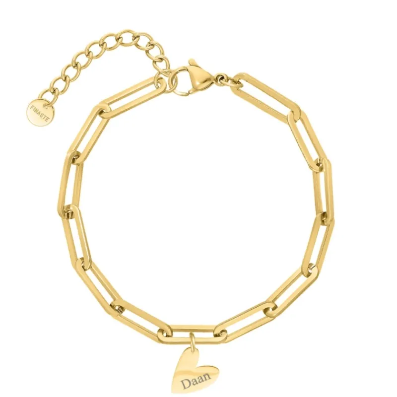 Finaste Letter armband hartje goudkleurig Clearance
