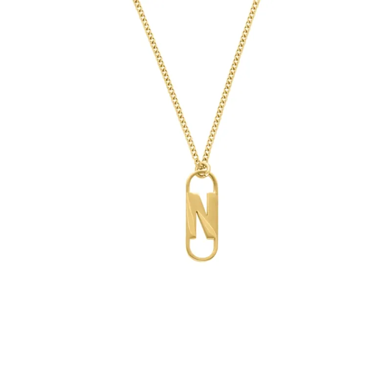 Finaste Letter ketting charm goudkleurig Hot