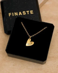 Finaste Letter ketting hartje goudkleurig Online