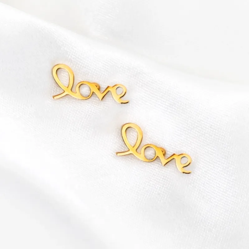 Finaste Love oorbellen goud kleurig Outlet