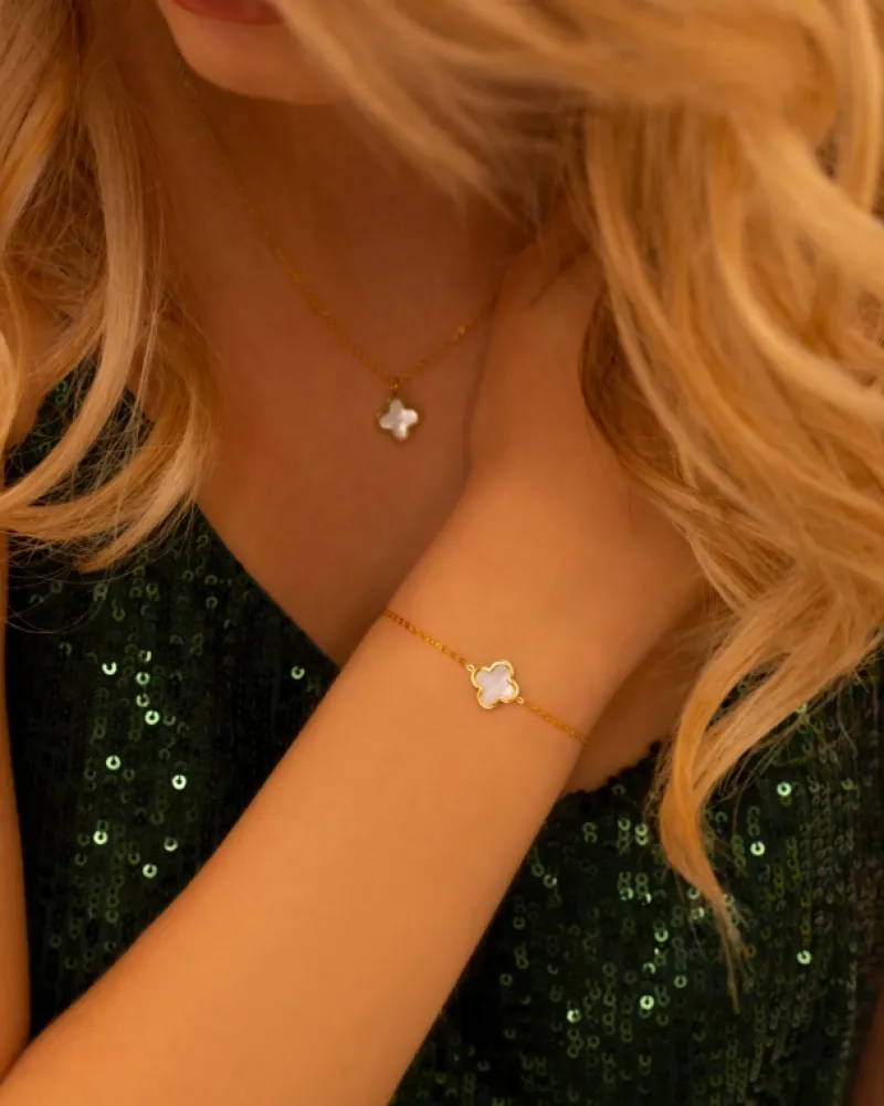 Finaste Luxury Clover armband kleur goud Hot