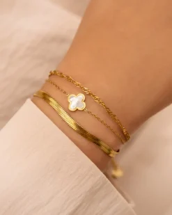 Finaste Luxury Clover armband kleur goud Hot