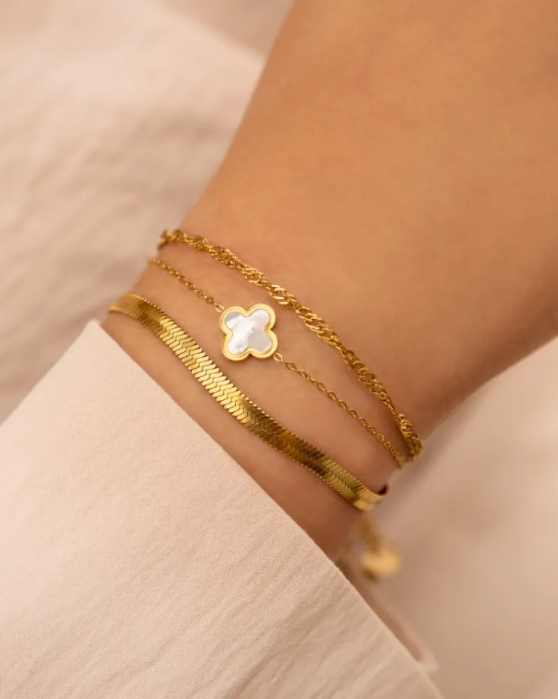 Finaste Luxury Clover armband kleur goud Hot