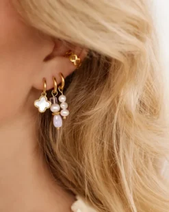 Finaste Luxury Clover oorbellen kleur goud Online