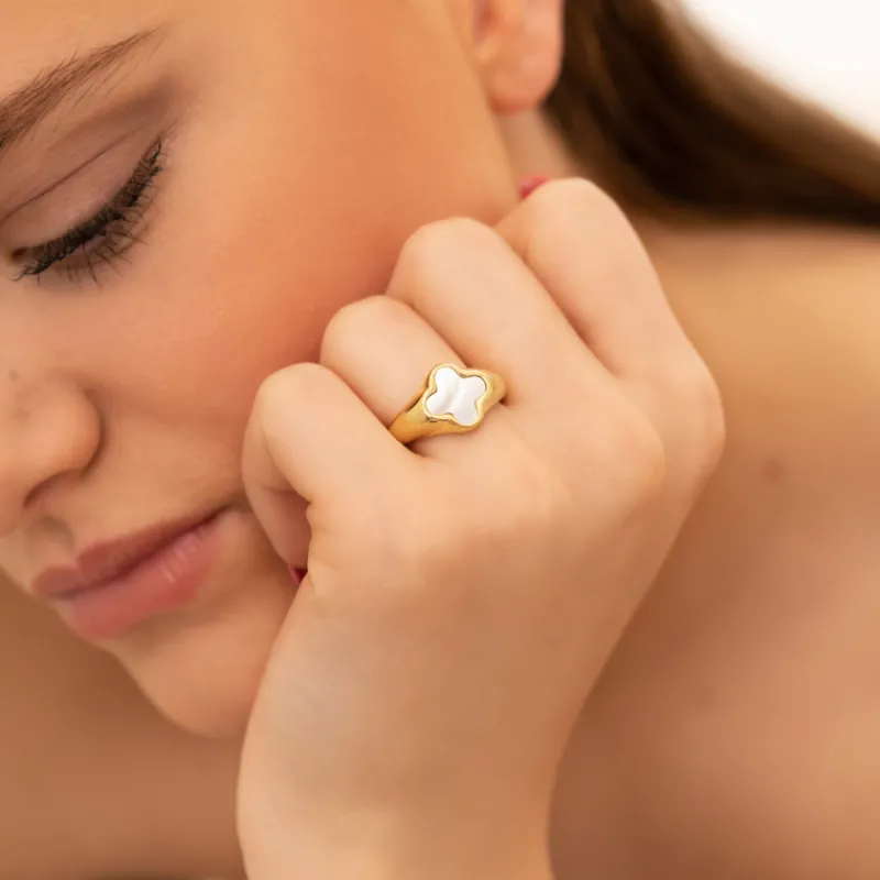 Finaste Luxury clover ring kleur goud Sale