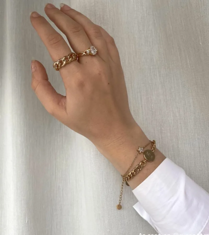 Finaste Luxury stones ring goudkleurig Outlet