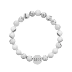 Finaste Mannen armband graveren wit marmer Best