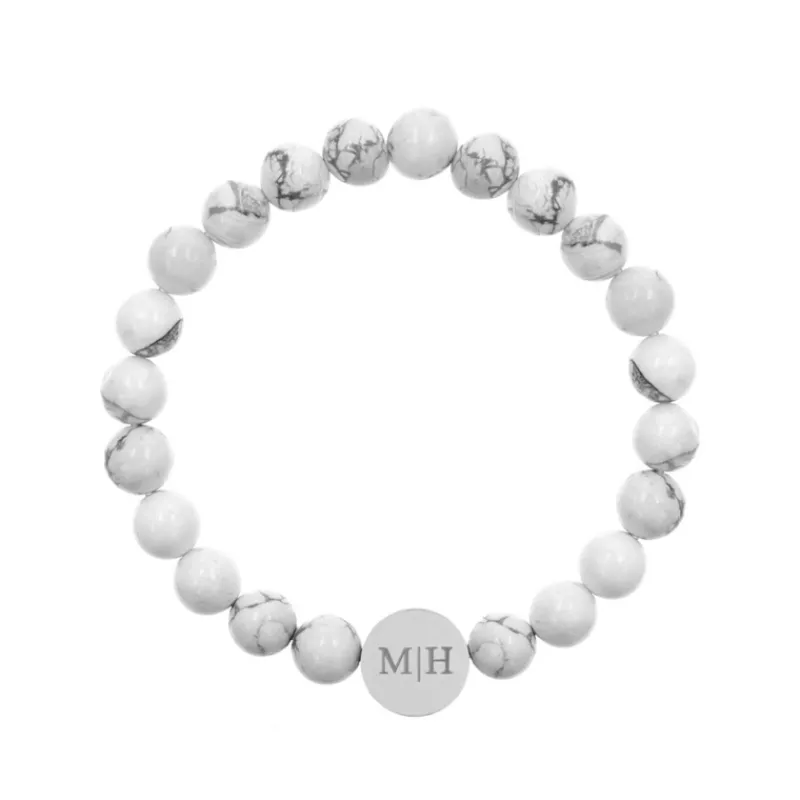 Finaste Mannen armband graveren wit marmer Best