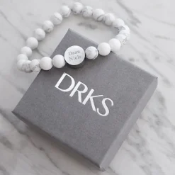 Finaste Mannen armband graveren wit marmer Best
