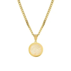 Finaste Mannen ketting met vingerafdruk goud kleurig Online