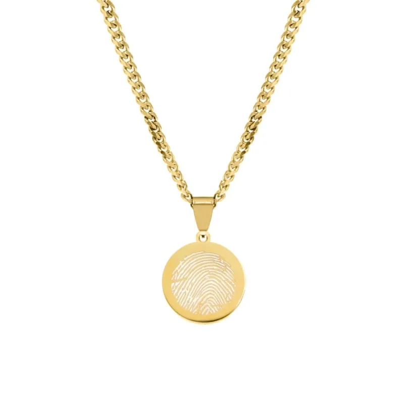 Finaste Mannen ketting met vingerafdruk goud kleurig Online