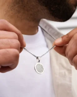 Finaste Mannen ketting met vingerafdruk Outlet