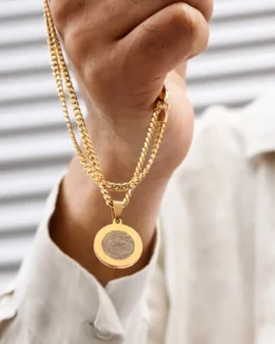 Finaste Mannen ketting met vingerafdruk goud kleurig Online
