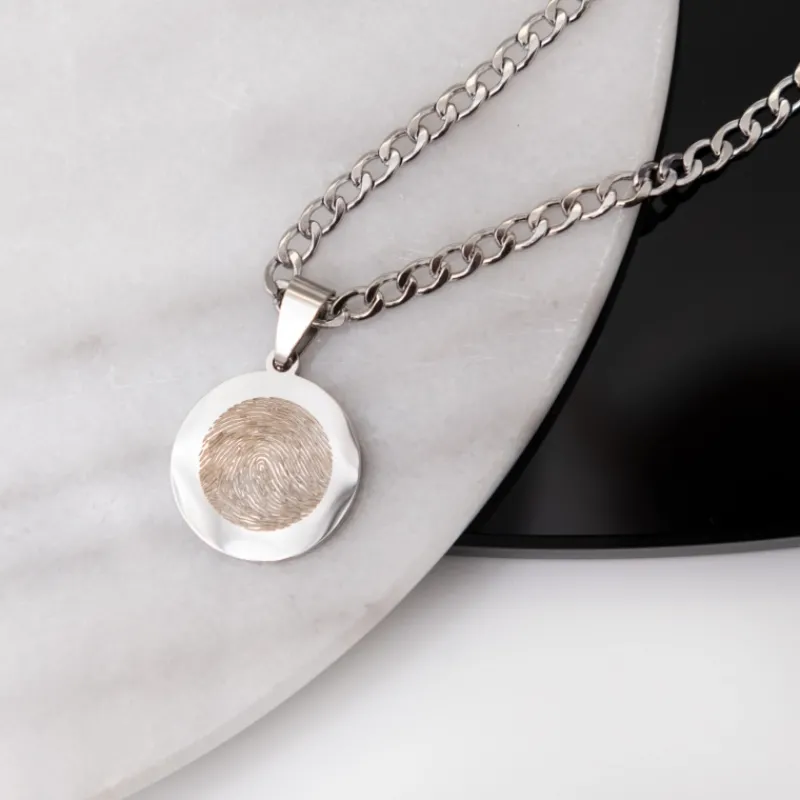 Finaste Mannen ketting met vingerafdruk Outlet