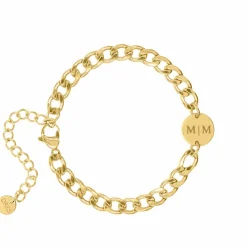 Finaste Mannen Schakelarmband Personaliseren Goud Kleurig Fashion