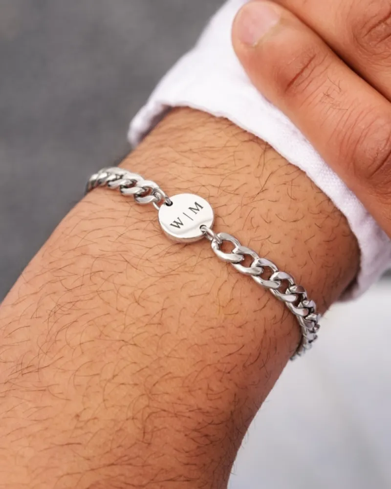 Finaste Mannen Schakelarmband Personaliseren Discount