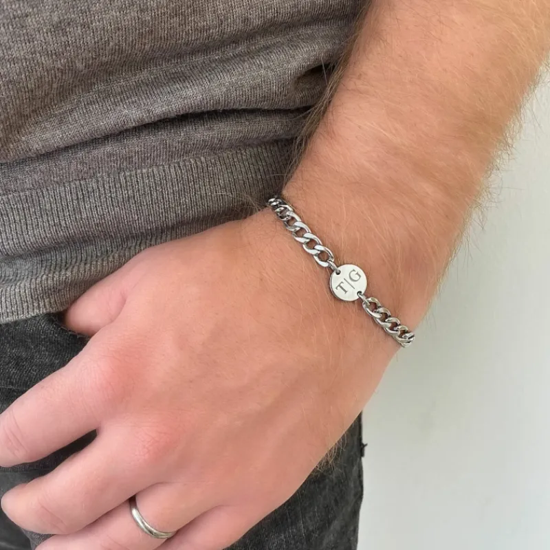 Finaste Mannen Schakelarmband Personaliseren Discount