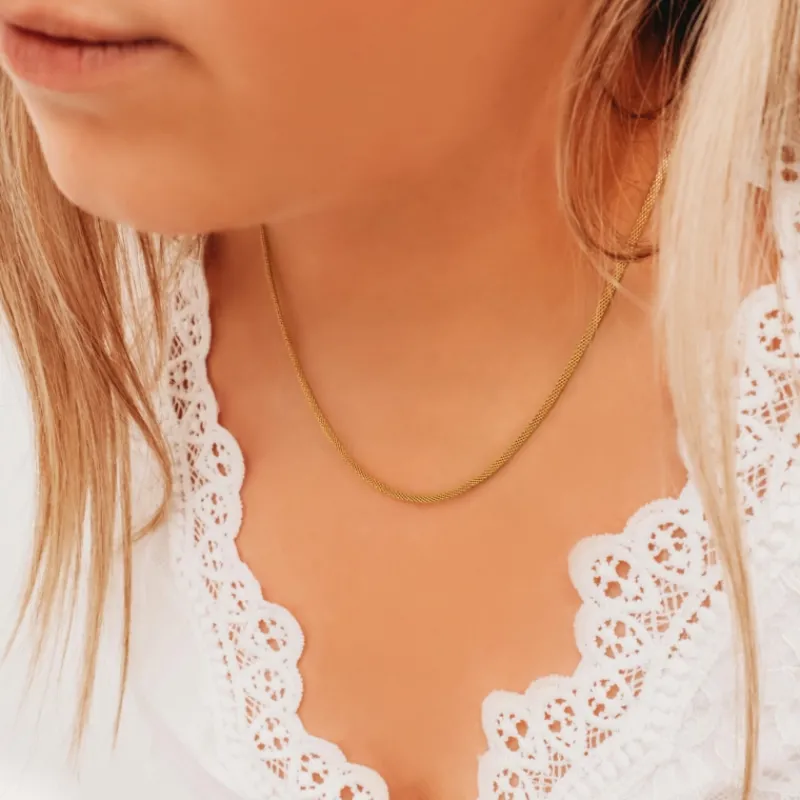 Finaste Mesh ketting minimalistisch goudkleurig New