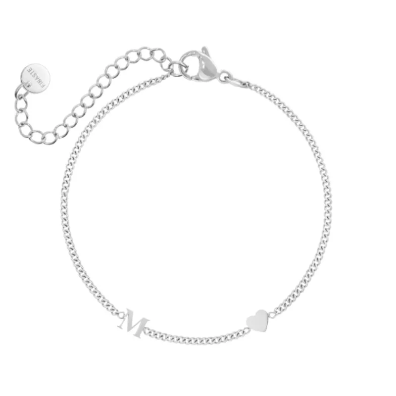 Finaste Mini initial armband met hartje Fashion