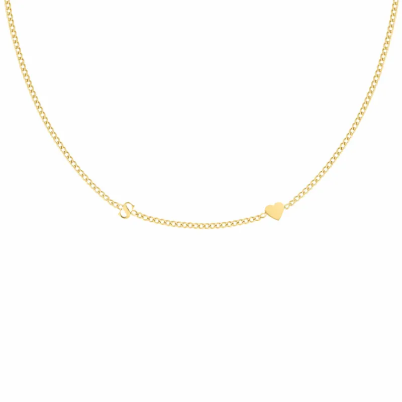 Finaste Mini initial ketting met hartje goudkleurig Online
