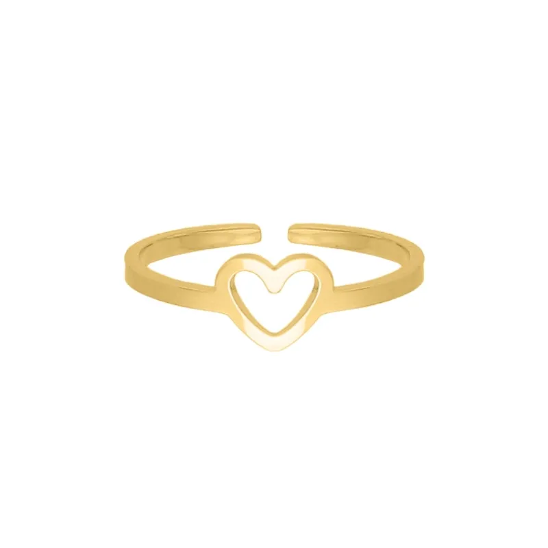 Finaste Mini open heart ring goldplated Outlet