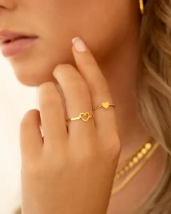 Finaste Mini open heart ring goldplated Outlet