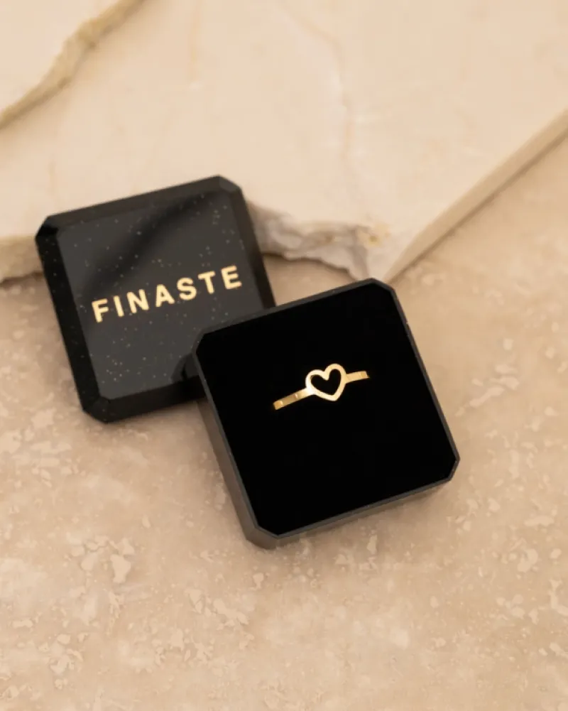 Finaste Mini open heart ring goldplated Outlet