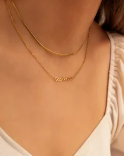 Finaste Mini snake ketting goudkleurig Outlet
