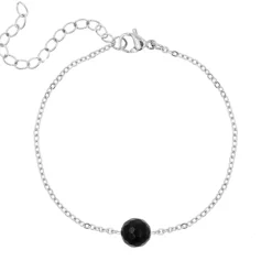 Finaste Minimalistische Armband Steentje Zwart Hot