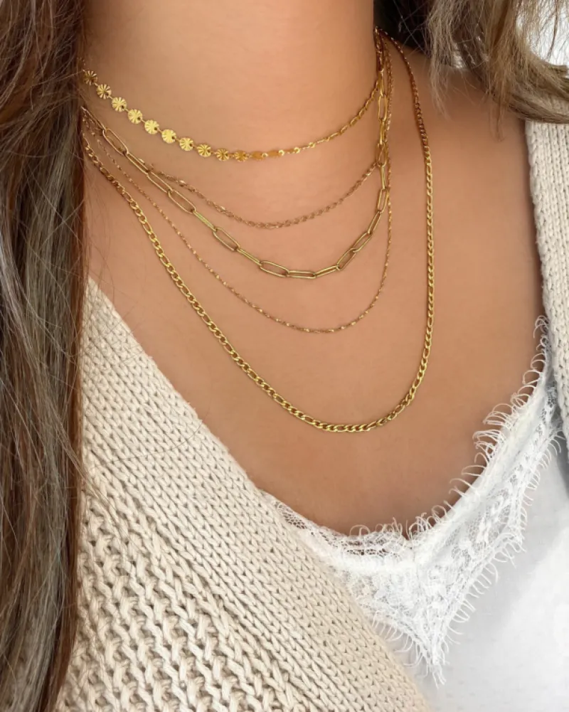 Finaste Minimalistische Fijne Ketting Goud Kleurig Hot