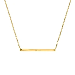 Finaste Minimalistische graveerbare bar ketting goudkleurig Hot