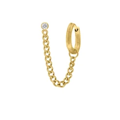 Finaste Minimalistische ketting oorbel goudkleurig Hot