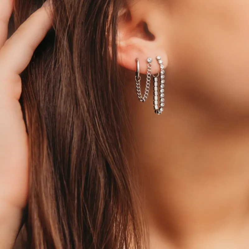 Finaste Minimalistische ketting oorbel Fashion