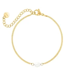 Finaste Minimalistische parel armband goudkleurig Outlet