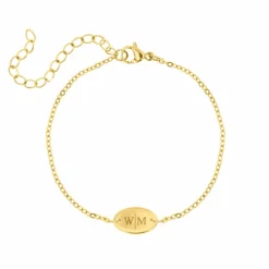Finaste Musthave armbandje met 2 letters goud kleurig Clearance