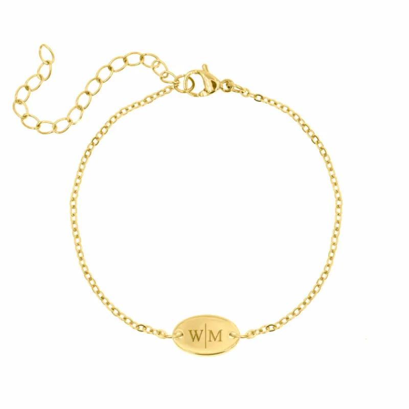 Finaste Musthave armbandje met 2 letters goud kleurig Clearance