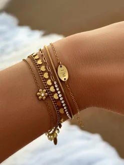 Finaste Musthave armbandje met 2 letters goud kleurig Clearance