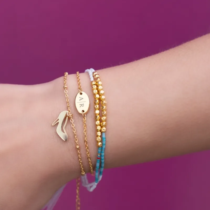 Finaste Musthave armbandje met 2 letters goud kleurig Clearance