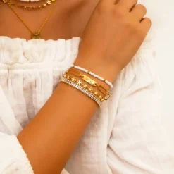 Finaste Naam armband chunky chain goudkleurig New
