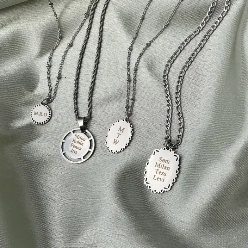 Finaste Naam ketting ovaal Outlet