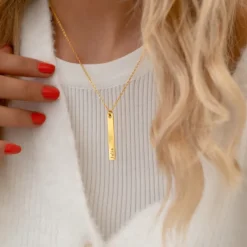 Finaste Naamketting Bar Goud Kleurig Sale