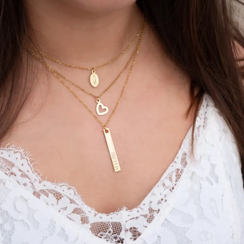 Finaste Naamketting Bar Goud Kleurig Sale